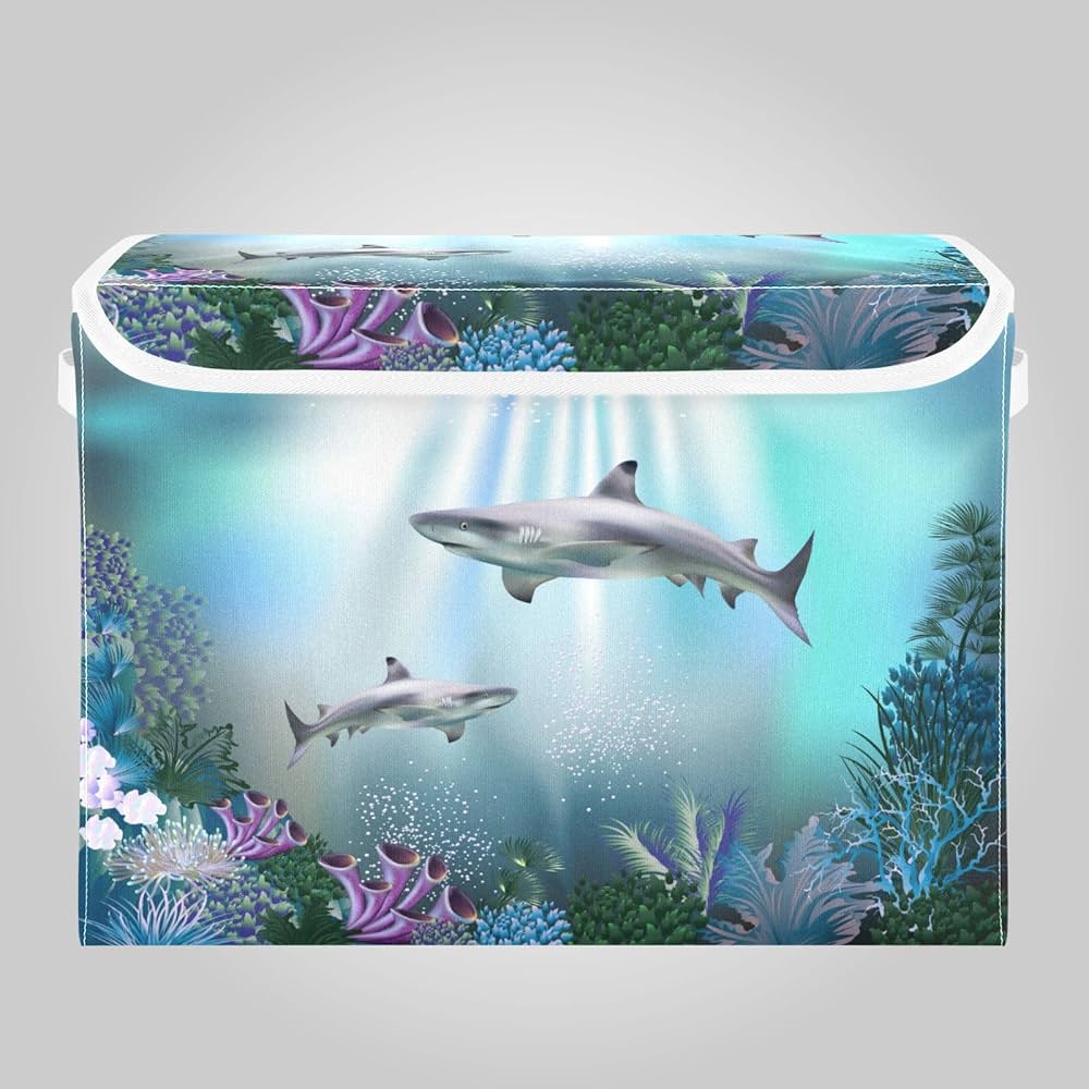 Amazon｜収納ボックス 折り畳み式 海の動物のサメ 収納ケース