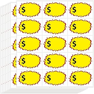 360Pcs Garage Sale Stickers, Self Adhesive Yard Rummage Sale Price Stickers with Large Blank Writing Space Removable Price Tags Sticker for Retail Market Yard Estate Sales