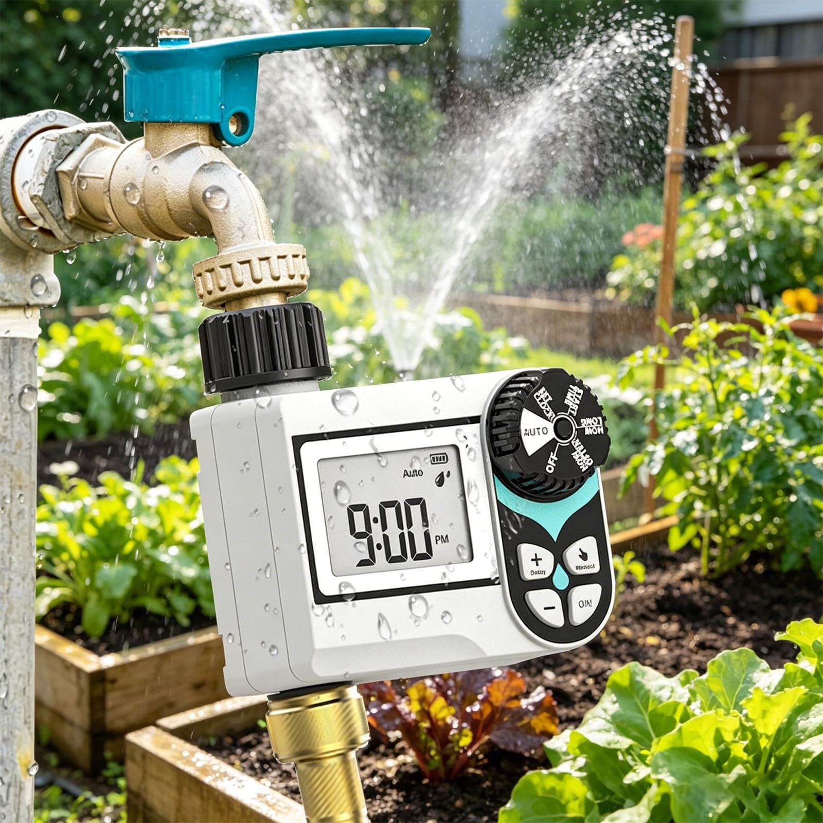 Programmierbare Digitale Steuerung für Gartensprinkler, LCD Display, Flexibler Zeitplan, benutzerfreundliche Bewässerung