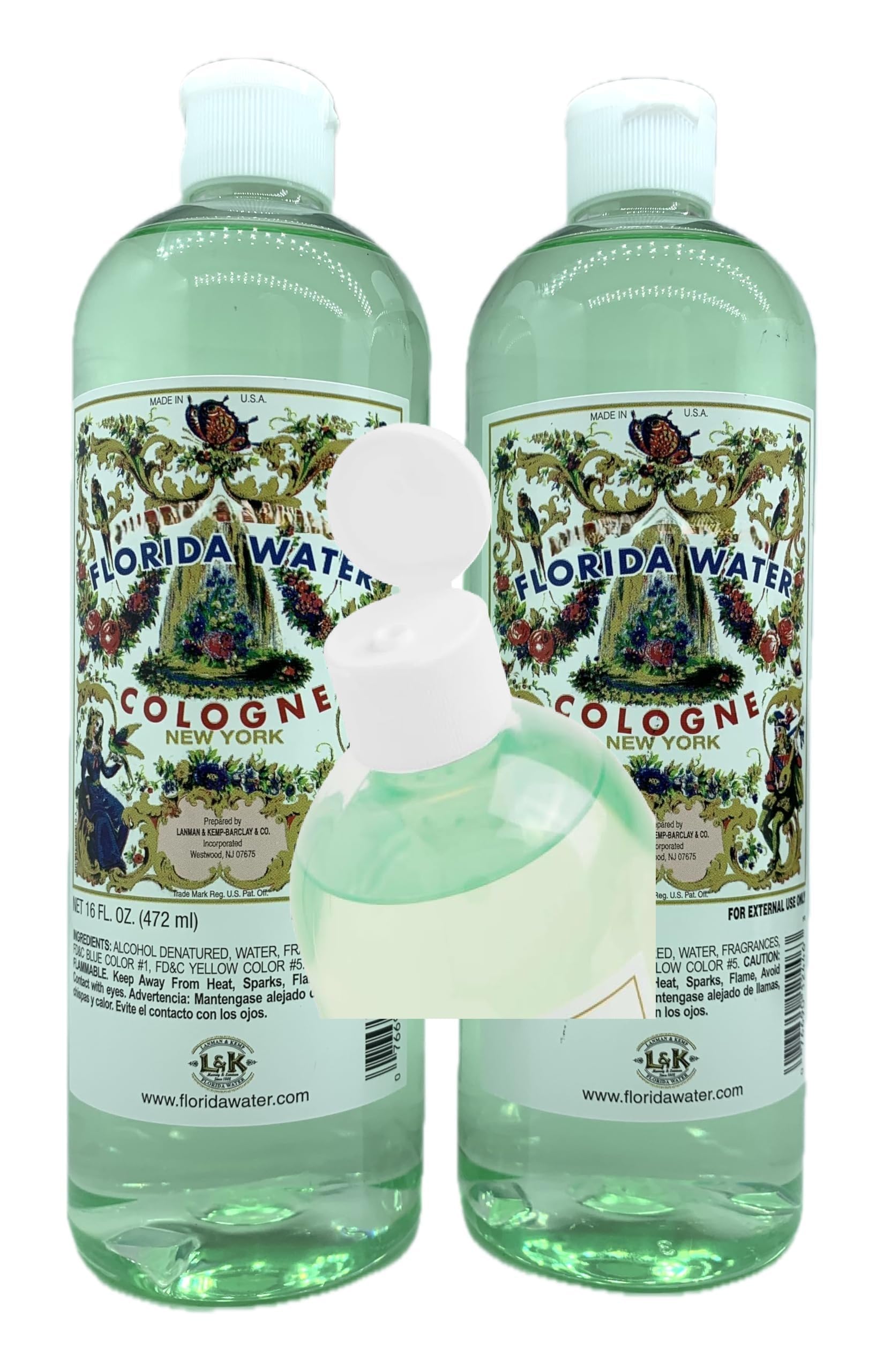 Lanman & Kemp Agua de Florida Splash Cologne 16 Fl.Oz./472ml (Pack of 2)