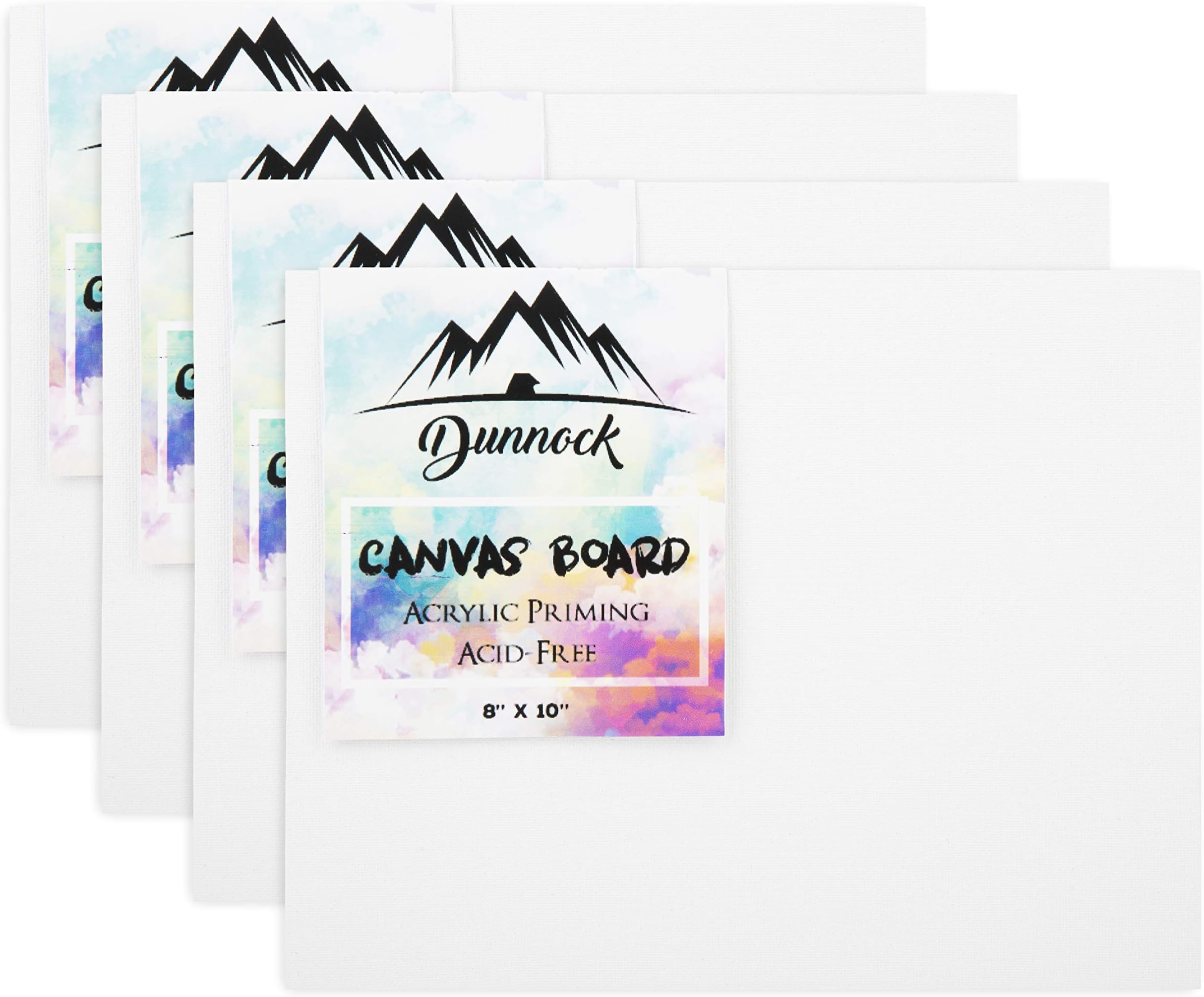 Dunnock Medium Grain Cotton Canvas Board, 8 x 10 inch, Set of 4