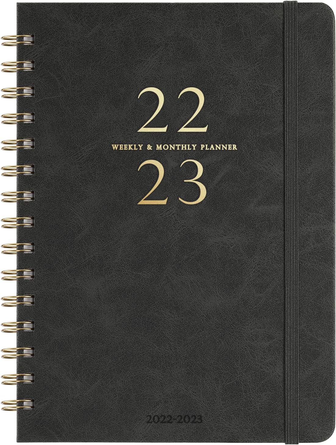 2022-2023 Planner - Year Weekly & Monthly Planner with Tabs, July 2022 to June 2023, Smooth Faux Leather & Flexible Cover with White Paper, Twin-Wire Binding, 5.85" x 8.25", Gray