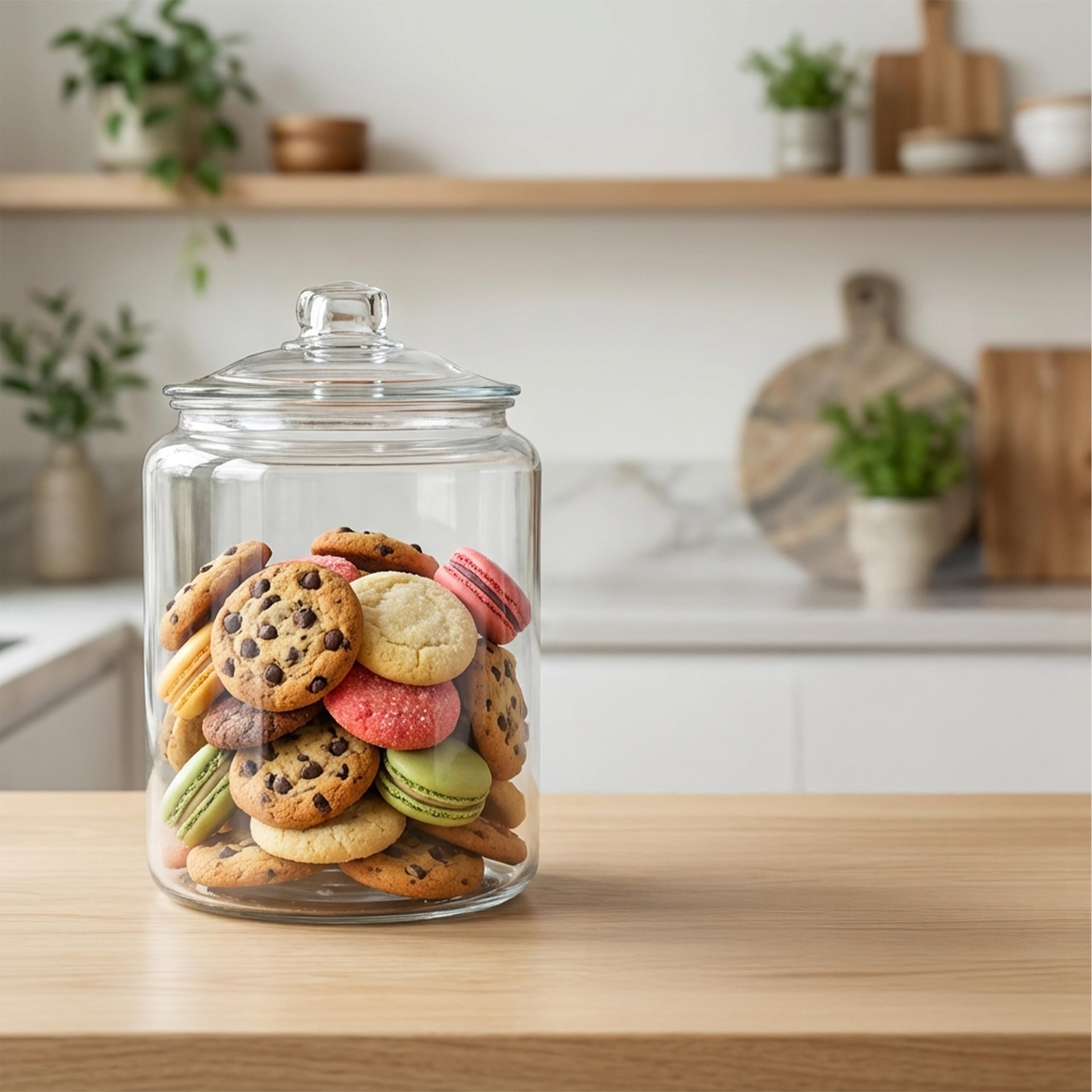 Relaxdays Bocal de conservation avec couvercle, 6 l, verre, H x D : 30 x 20 cm, rond, hermétique, transparent