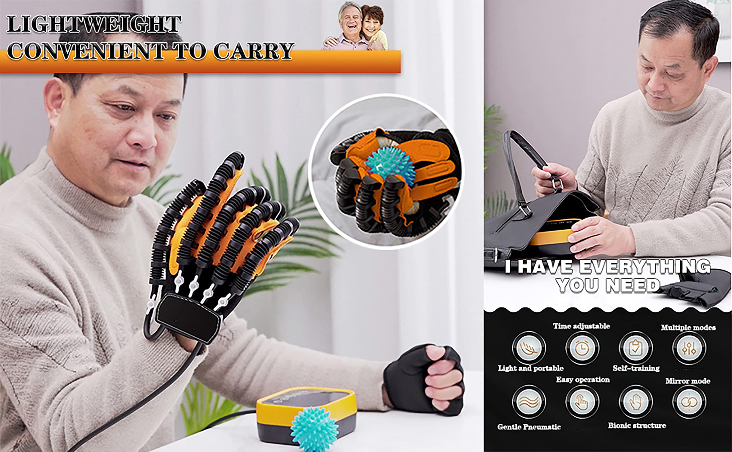 Guantes robóticos de rehabilitación de Segunda generación Entrenamiento con los Dedos Férula para la Mano Férula para ambas Manos Equipo de Ejercicio de restauración (Tamaño: Código S, Color: Mano i