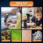 1000x Microscope-Handheld Digital Microscope for Children with 2" LCD Screen,Pocket Microscope for Kids with 8 Adjustable LED Lights,Coins Electronic Magnifier Camera,USB to PC,Including 32GB SD Card