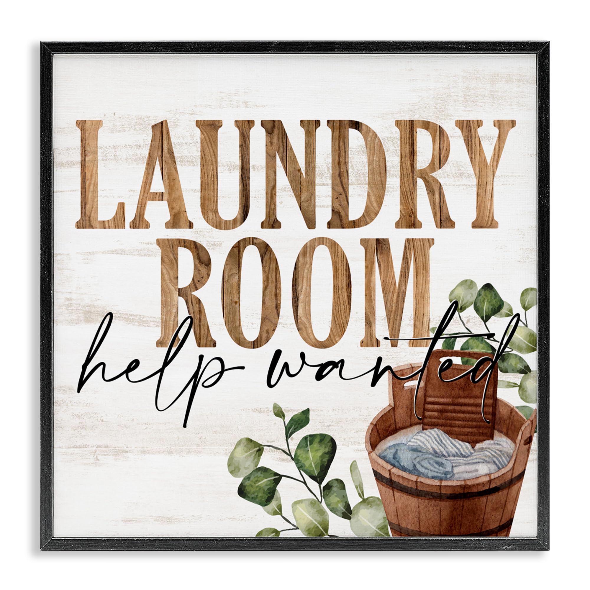 'Help Wanted Rustic Laundry Room'| Framed Giclee Art