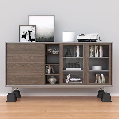 Miniatura 10 de Juego de 9 elevadores de cama de 2 pulgadas, elevadores de cama resistentes para marco de cama, paquete de 9 elevadores de hasta 2000 libras,