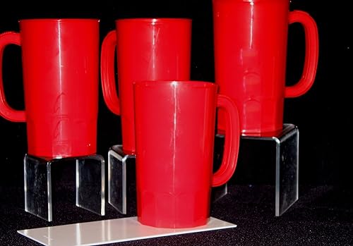 Miniatura 3 de Talisman, tazas de plástico para cerveza, grandes, 32 onzas, paquete de 8, color rojo