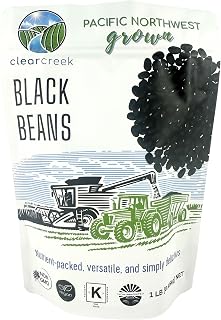 CLEAR CREEK Washington State Grown Black Beans | 1 lb | Project Non-GMO Verified | Vegan | Kosher | Non-Irradiated | Frijoles Negros