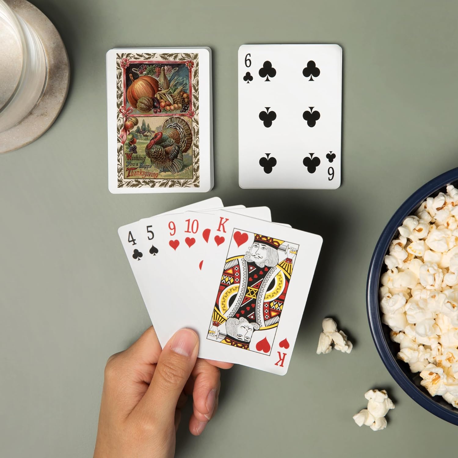 Lantern Press Wishing You a Happy Thanksgiving, Turkey and Produce # 2, 52 Playing Cards for Adults, Poker Size Card Deck