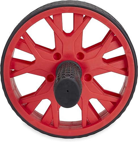 Miniatura 2 de New Balance Ab Wheel - Rodillo abdominal con ruedas antideslizantes con asas de agarre seguro, negrorojo