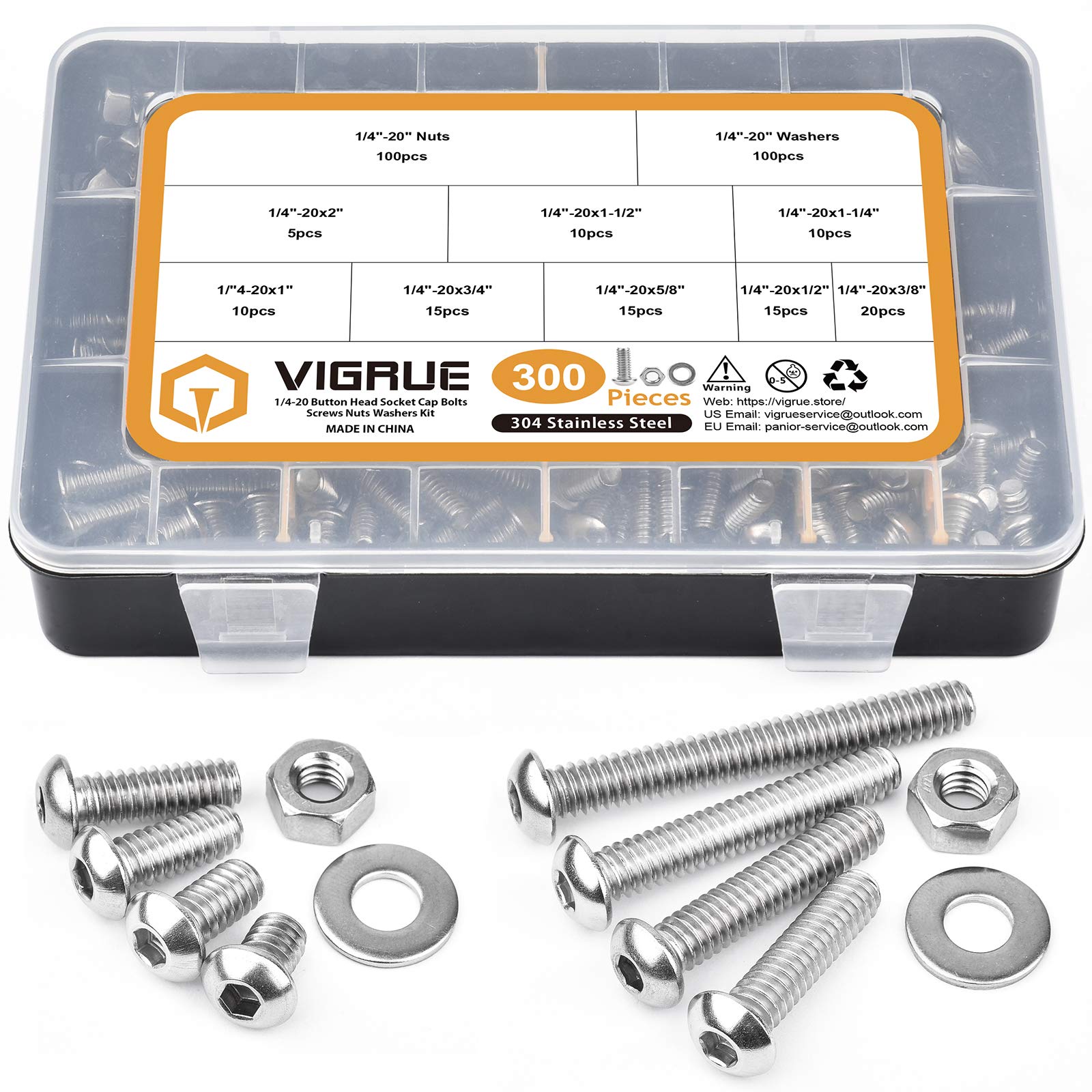 Stainless Steel Screw & Bolt Assortment Kit - 197 Pieces -10