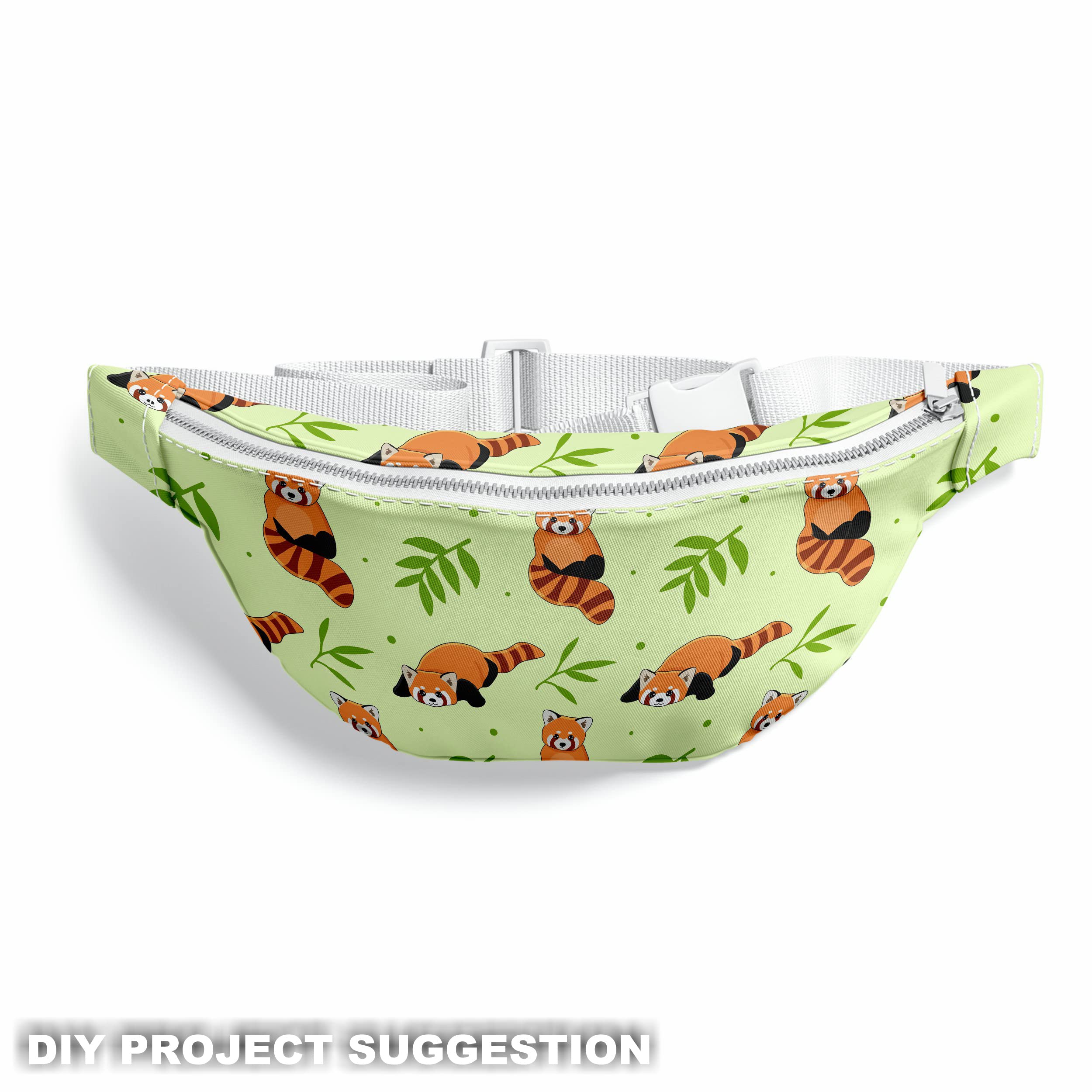 HEKO PANELS Stoff Oxford Wasserdichte Meterware Canvas-Stoff Polyester Stoff Zum Nähen Nähstoffe Möbelstoffe Dekostoffe Wasserabweisend Blickdicht Kleine Panda Katzenbär 5 Meter 155 x 500 cm