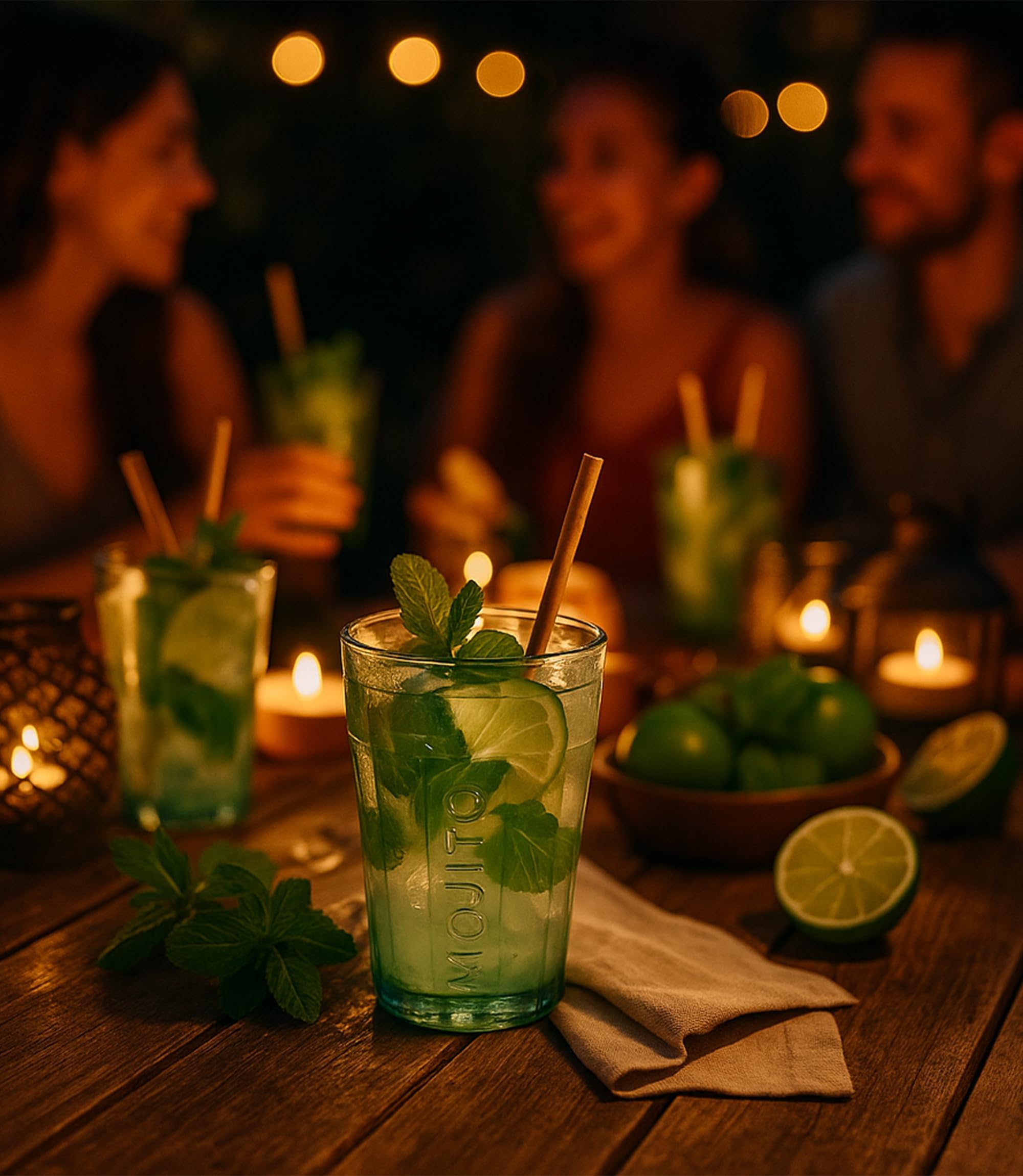 Pack 6 Vasos Mojito Vidrio Reciclado 450ml Resistentes Reutilizables Para Cócteles Batidos Helados Diseño Cónico con Relieve Ideal para Fiestas Verano Bar Hogar Bebidas Frías y Refrescantes