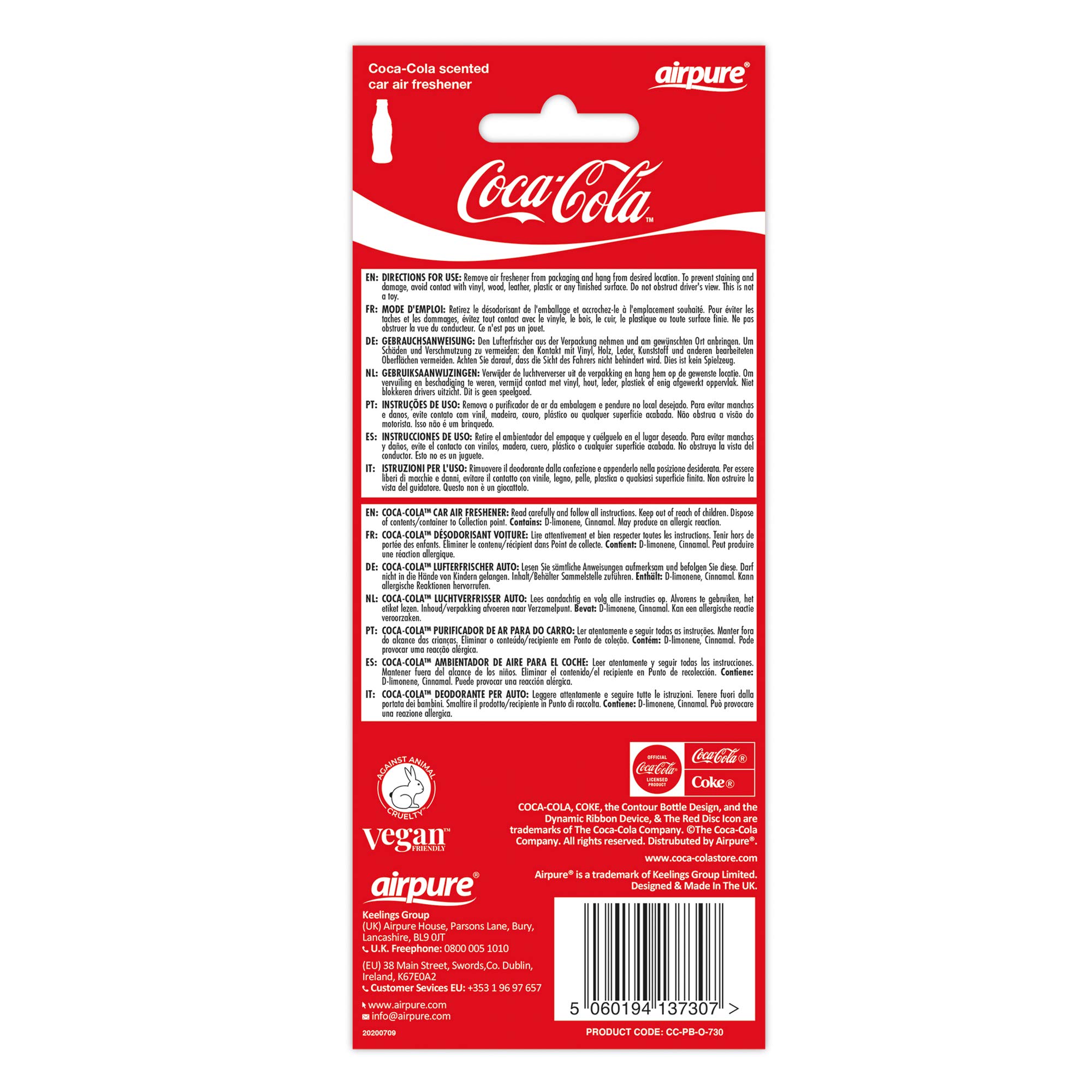 Image secondaire de Airflair - Désodorisant de voiture original en bouteille de Coca Cola - Parfum de voiture pour rétroviseur - L'arbre parfumé com