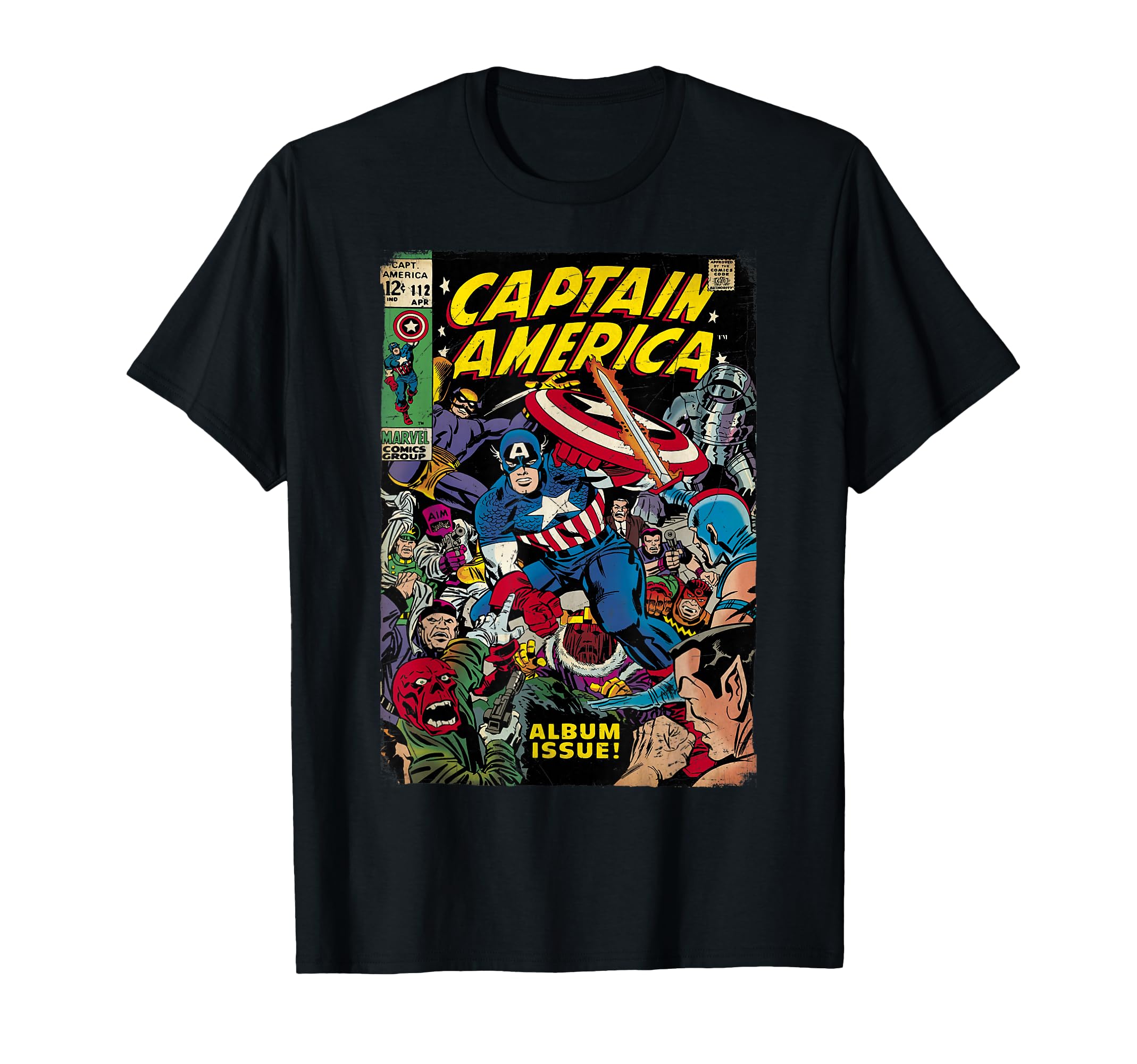 Comics Vintage Captain America and Villains Cover T-Shirt Small