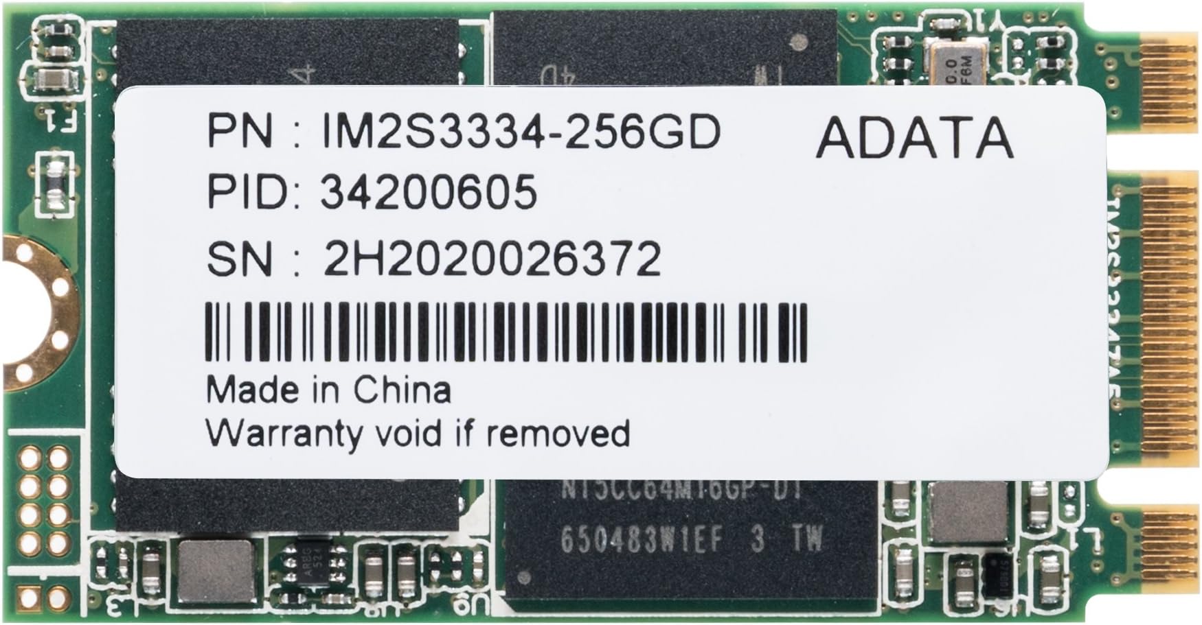 ADATA IM2S3334 256 GB Industrial-Grade M.2 2242 NGFF 42mm SATA III 6Gb/s Internal Solid State Drive (IM2S3334-256GD)
