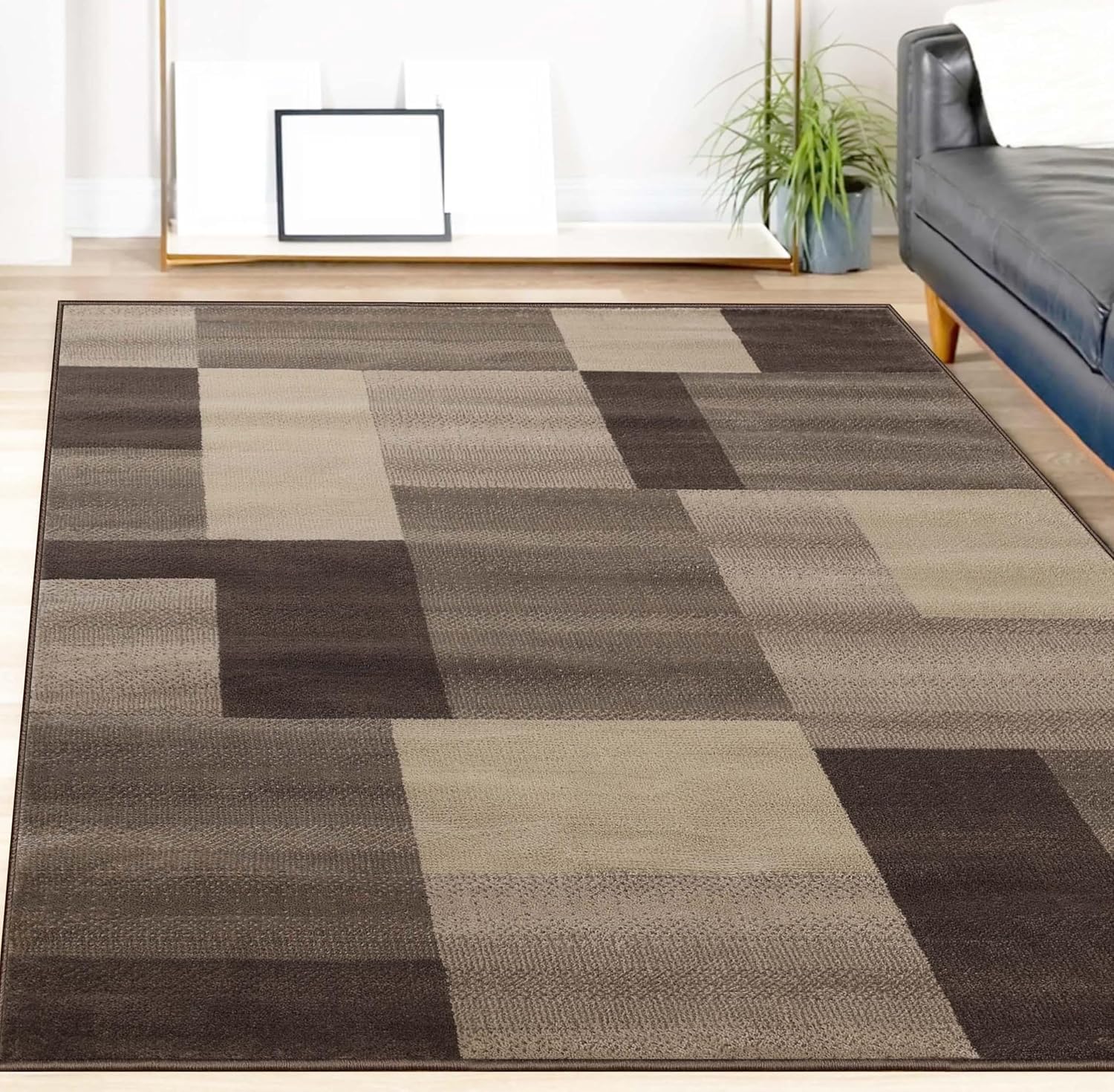 Superior Indoor Area Rug, Jute Backing, Modern Plush Rugs for Entryway, Kitchen Floors, Office Floor Cover, Color Block Rugs, Clifton Collection, 9' x