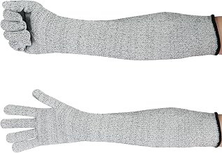 Arm Protection Sleeves Cut Resistant Gloves 50cm Heat-Resistant Bite Resistant Safety Forearm Protection Sleeves with Full Finger Gloves Breathable Long Arm Protector for Garden Kitchen Farm