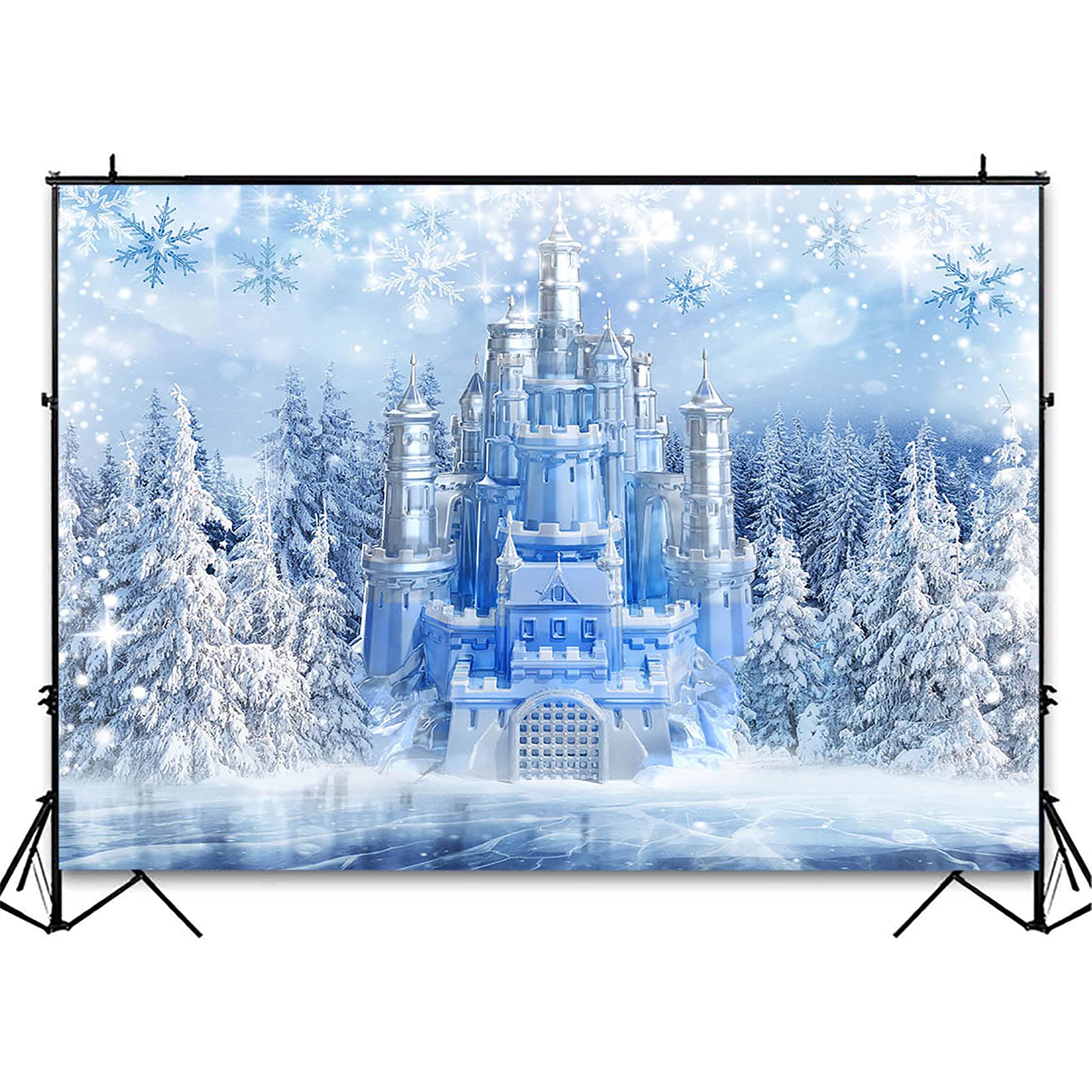 Avezano Christmas Winter Backdrop Wonderland Ice Castle Party