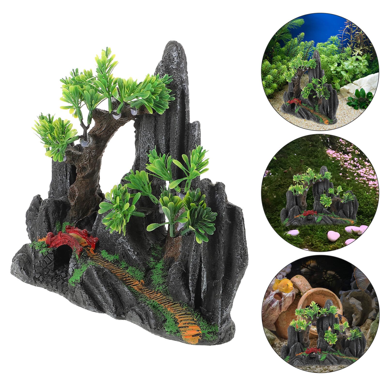 SUPVOX Decorazione Acquario Roccia Resina Piccola per Paesaggio Subacqueo Statua Rocciosa Compatibile con Acquari di Diverse Dimensioni Accessorio per Ambienti d Acqua e Salata