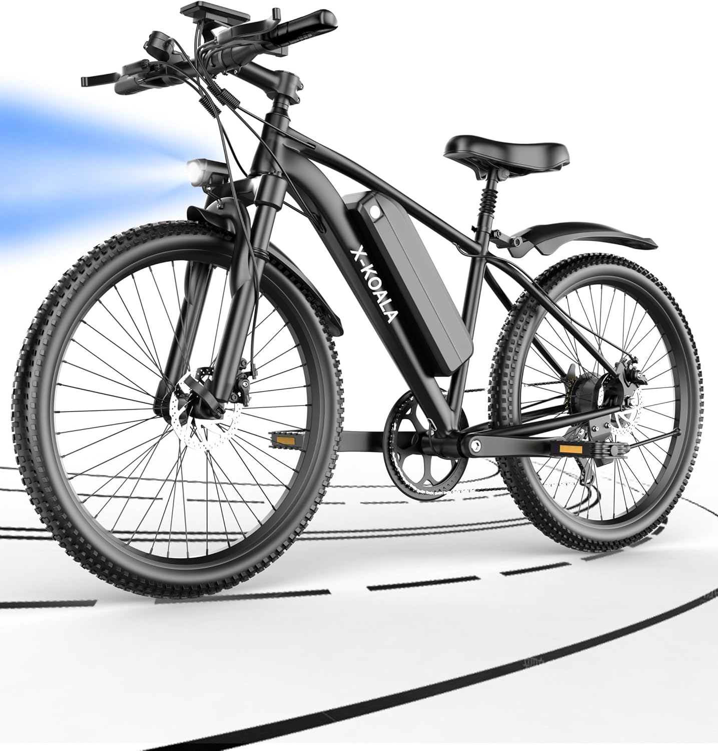 Electric Bike for Adults & Teens, 26 Inch 1500W Peak Ebike, 25 MPH, 50+ Mile Range, UL 2849 Certified E Mountain Bike, 7-Speed Commuter Bicycle for Road, Trail, Snow
