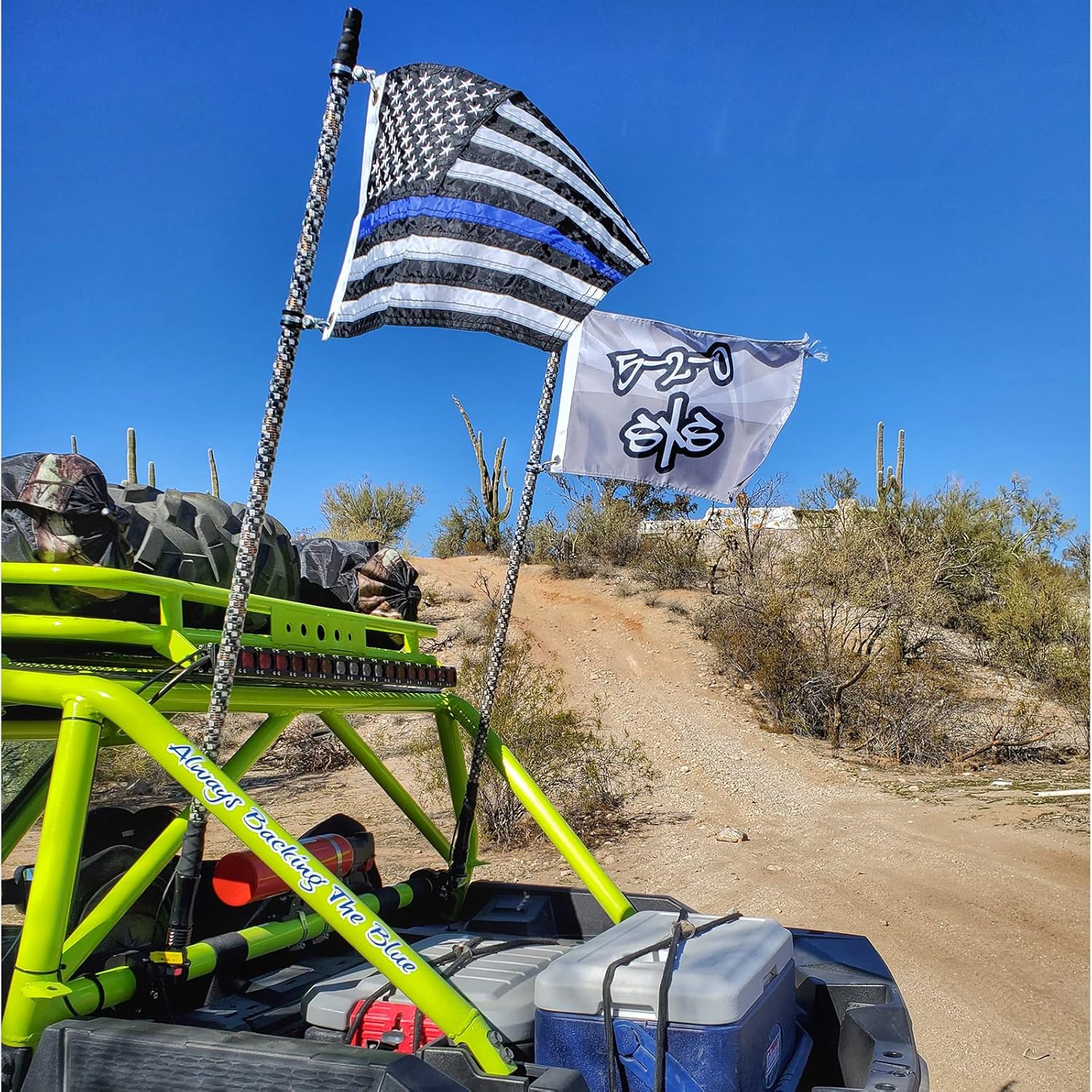 SYII American Flag 12x18 inches and Thin Blue Line Flag 12x18 inches for Boat Car, boat flags marine 12x18