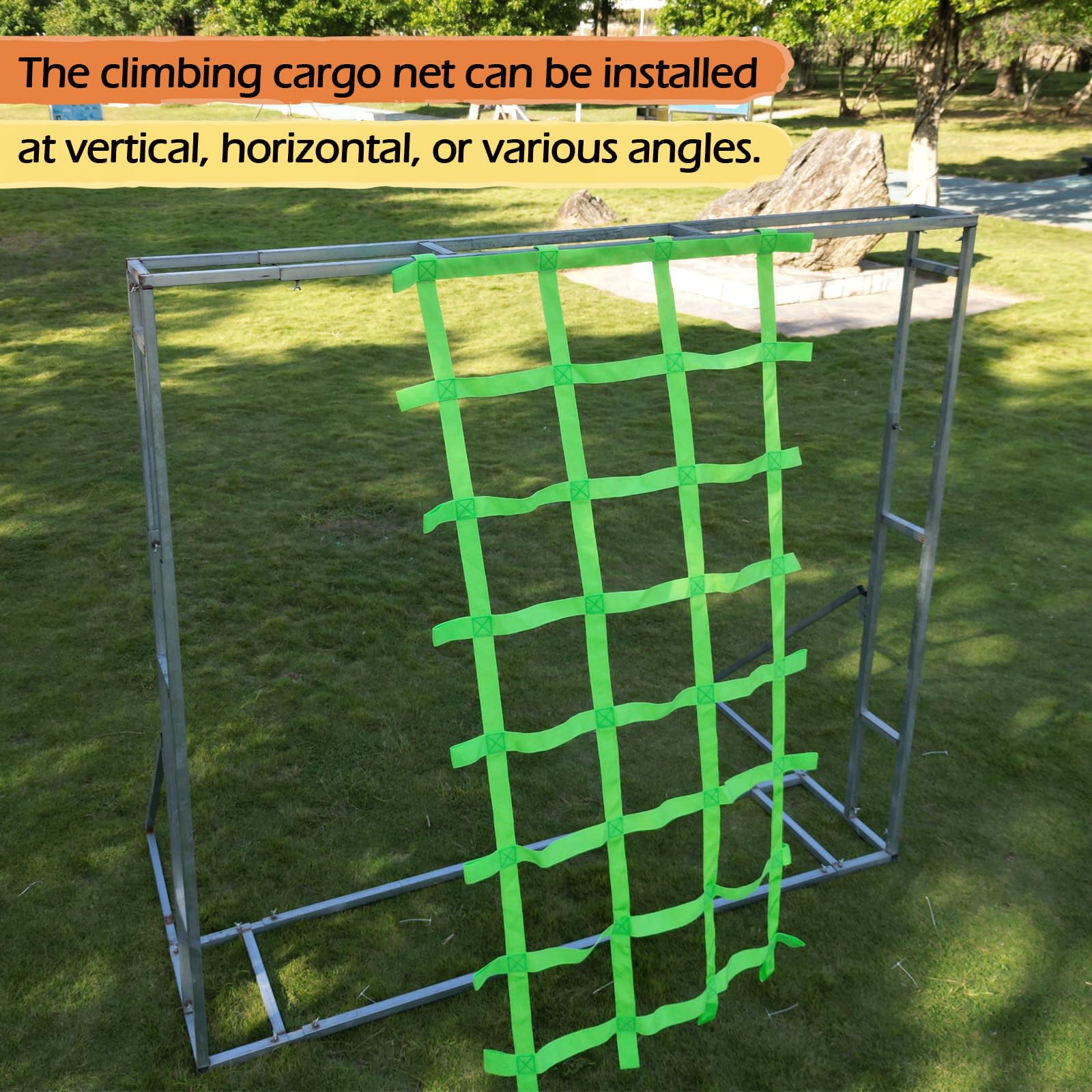 CL CLC Military Climbing Net - Indoor Climbing Net - Outdoor Climbing Net - Jungle Gyms-Climbing Cargo Net Heavy Duty - Obstacle Courses - 7ftx4ft-Green (87inchx48inch) - Image 5