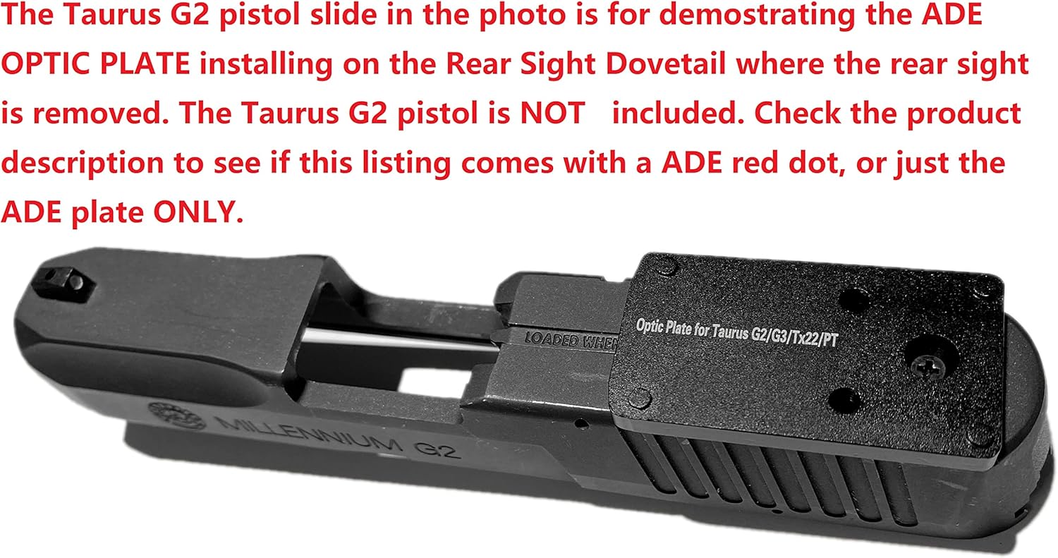 Ade Advanced Optics Optic Mount Plate for Taurus PT111 G2, Millennium G2, G2, G3 and TX22 to fit on Vortex Venom, burris fastfire, meopta, eotech mrds, docter, Insight Red Dot Reflex Sight : Sports & Outdoors