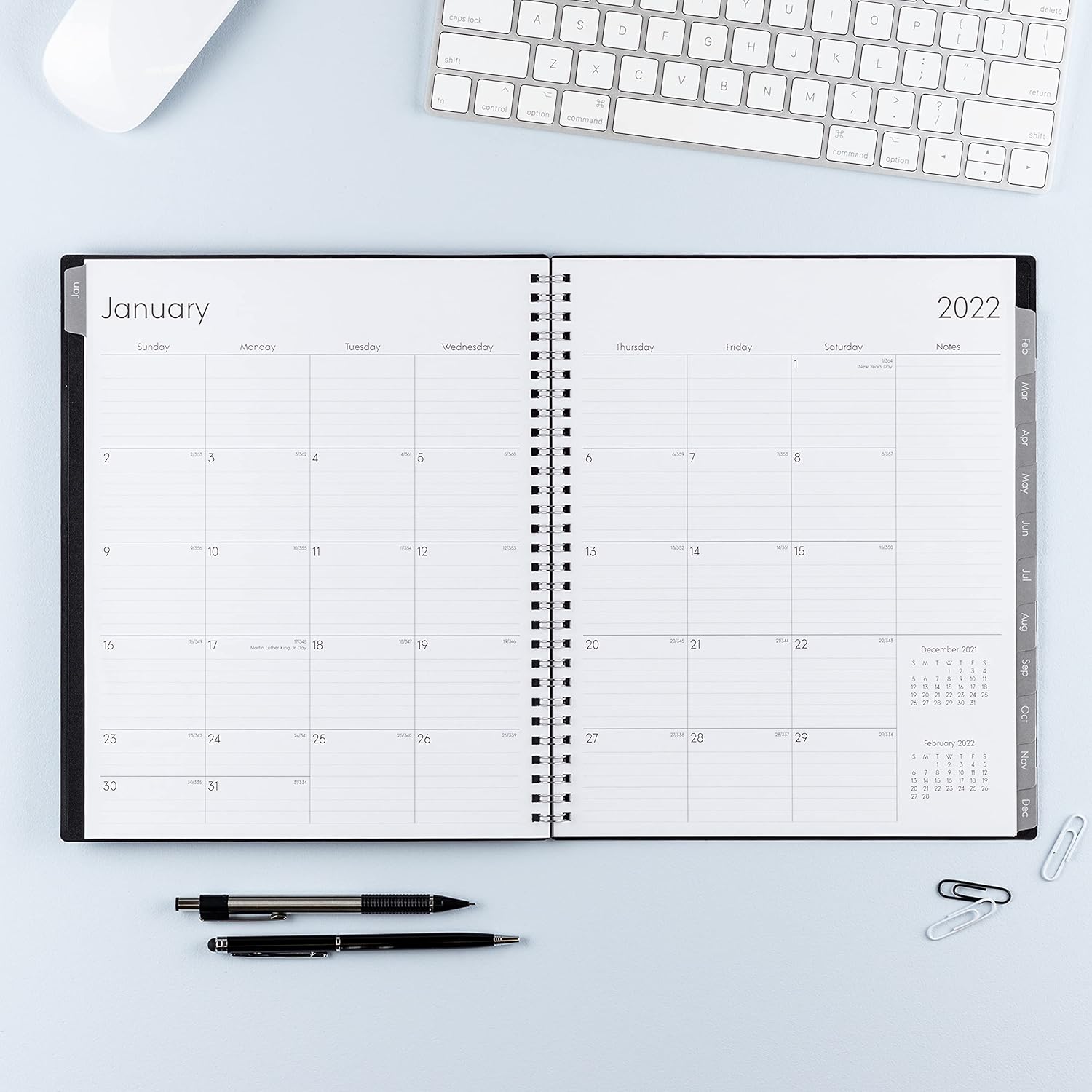 Blue Sky 2022 Monthly Planner, January 2022 - December 2022, 8" x 10", Flexible Cover, Wirebound, Enterprise (131794) : Everything Else