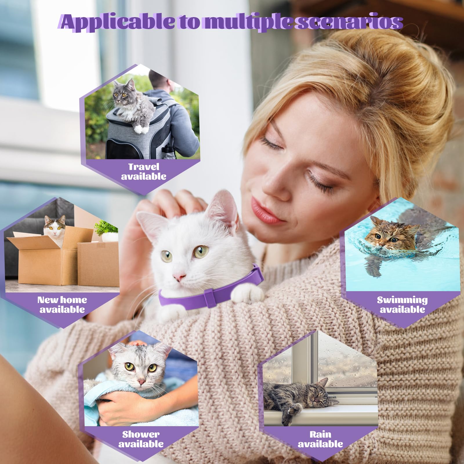 4 Pack Calming Collar for Cats & Kittens - Cat Pheromone Collars for Anxiety Relief for Peeing,Meowing,Fighting,Scratching - image 5