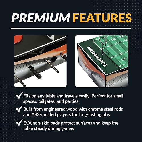 Miniatura 5 de Hathaway Revolver - Multijuego de mesa 40 pulgadas 4-1 con futbolín, tenis de mesa, hockey deslizante y fútbol con dedos (BG1143M)