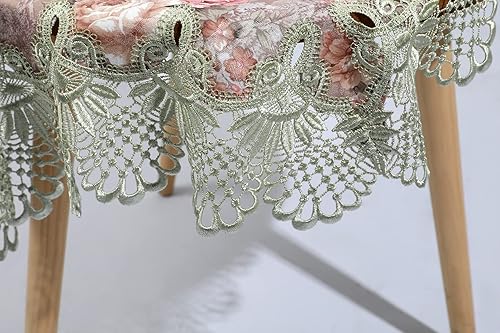 Miniatura 48 de vctops Mantel de retazos de encaje de damasco, cuadrado de lujo, pequeño, elegante mantel de encaje bordado floral para fiesta, cocina, comedor