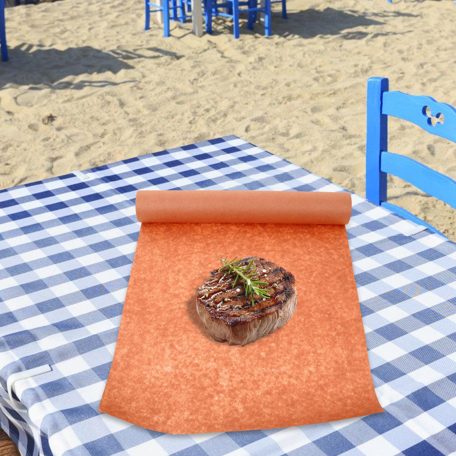 Rotolo Carta da Macellaio Marrone in Carta Sicura e Antiolio per Barbecue e Cottura in Forno per Avvolgere Carne e Alimenti