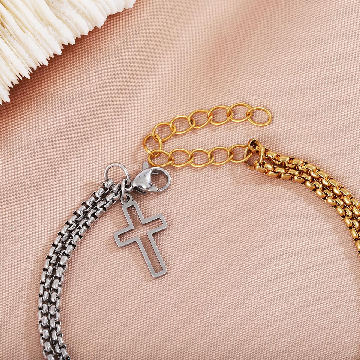 Love Knot Bracelet Gold Silver Plated Infinity Bracelets Stainless Steel Cross Charm Bracelet for Women Men Birthday Jewelry Gift - Image 6