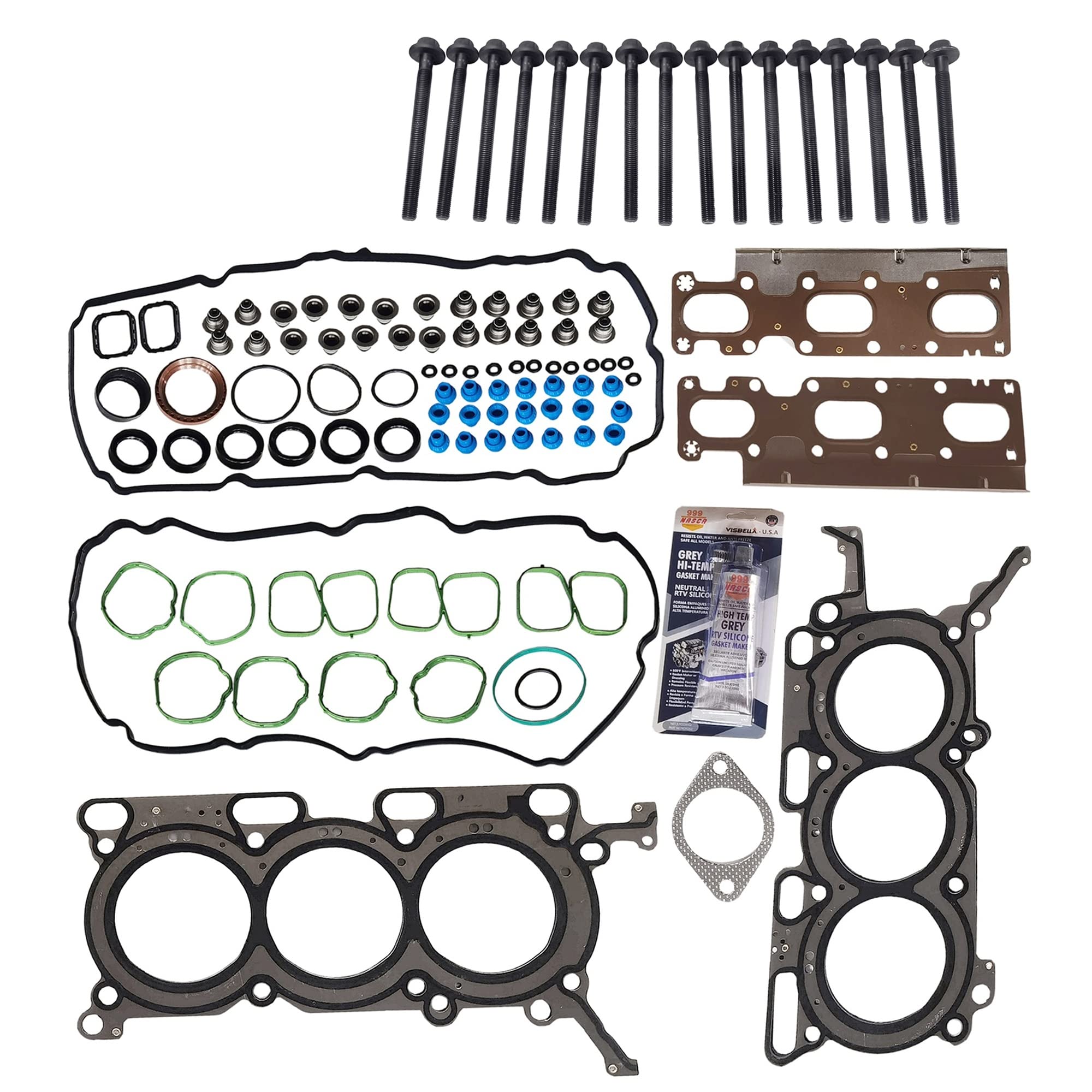 Partsflow Cylinder Head Gasket Bolts Set For Lincoln MKS 2009-2010 For Lincoln MKT Base Sport Utility 4-Door 2010 3.7L 3726CC 227Cu. In. V6 GAS DOHC Naturally Aspirated OE#HS26543PT-1, ES71324