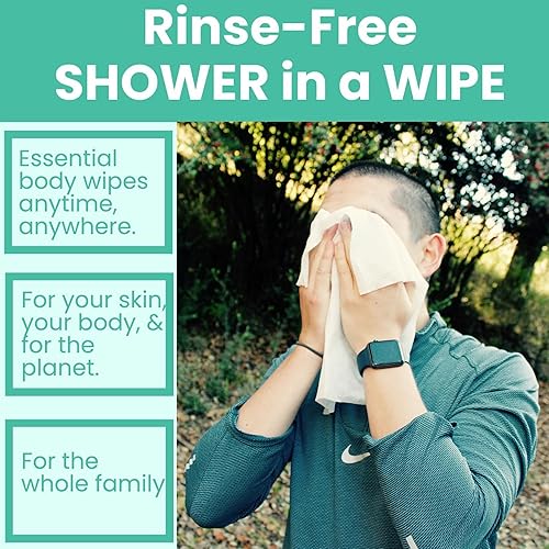Miniatura 6 de HyperGo Toallitas Corporales XL para Mujeres y Hombres  Toallitas de Limpieza Corporal Completa Sin Enjuague de 12" x 12", 2 Paquetes de 20 Unidades