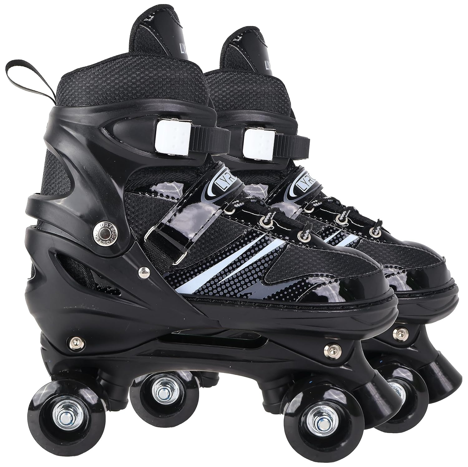 Roller Skates Shoes with Brake – Adjustable Size Kids Skating Shoes for Boys & Girls – Comfortable Fit with PU Wheels & Safety Straps (Blue) (Black)-image-7