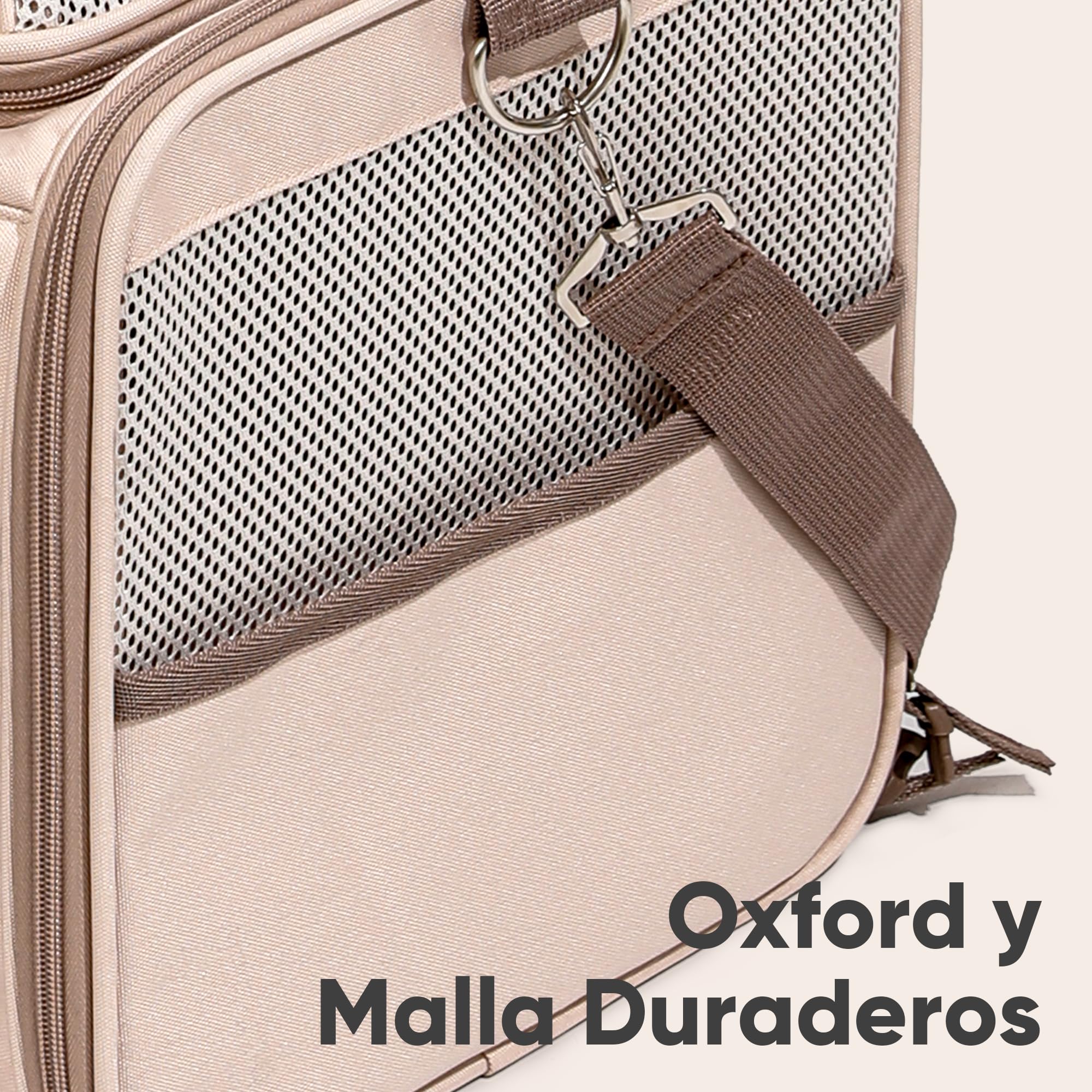 FUKUMARU Transportador expandible para Gatos, 46 x 30 x 28 cm, Suave transportador de Perros Aprobado por aerolíneas, transportador Duradero para Perros pequeños con Malla antiarañazos, Rosa