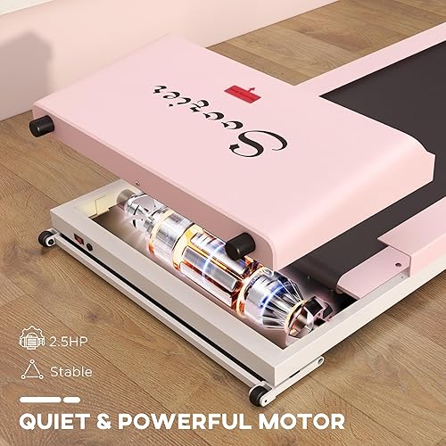 Miniatura 3 de Soozier Caminadora para debajo del escritorio, almohadilla portátil con ruedas plegables, control remoto, pantalla LED, capacidad de peso de 264