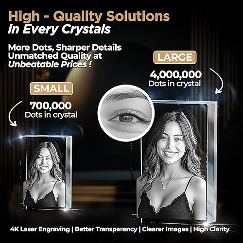 Miniatura 2 de CAPTUR3D Foto de cristal 3D, regalos personalizados para el día de la madre con tu propia foto para él, ella, mamá, papá, imagen grabada con láser