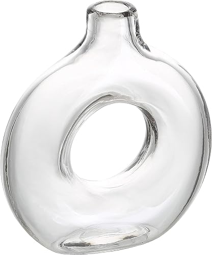 Miniatura 2 de Jarrón de cristal transparente bohemio para flores con florero moderno hueco para decoración del hogar, mesa de comedor, centro de mesa, planta de