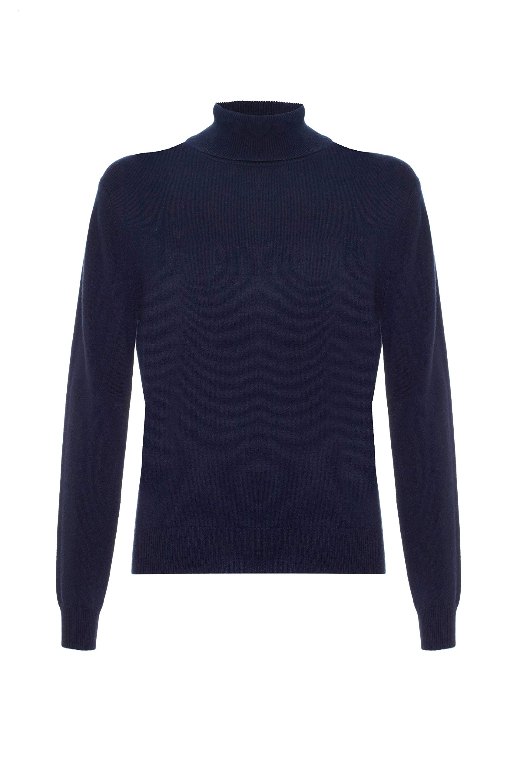 Lona Scott Ladies Cashmere Polo Neck Jumper,Navy, 38