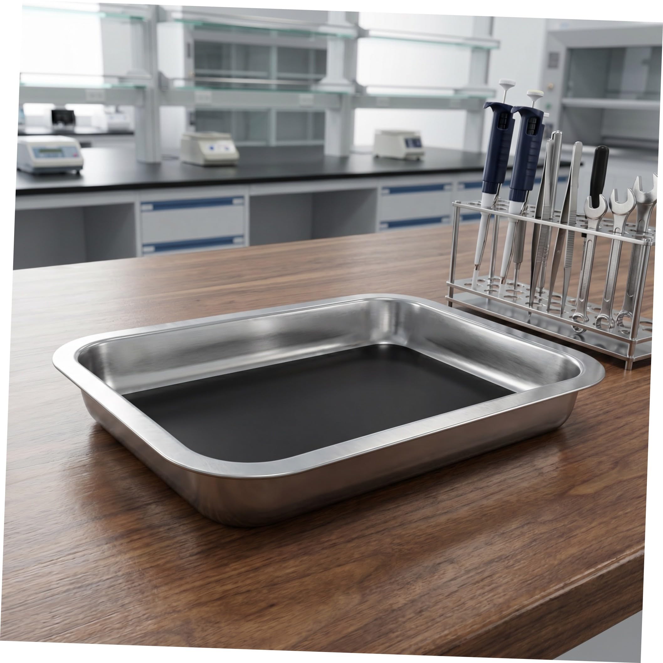 4 Pezzi Vassoio da Dissezione in Acciaio Inox, Set da 4, Argento