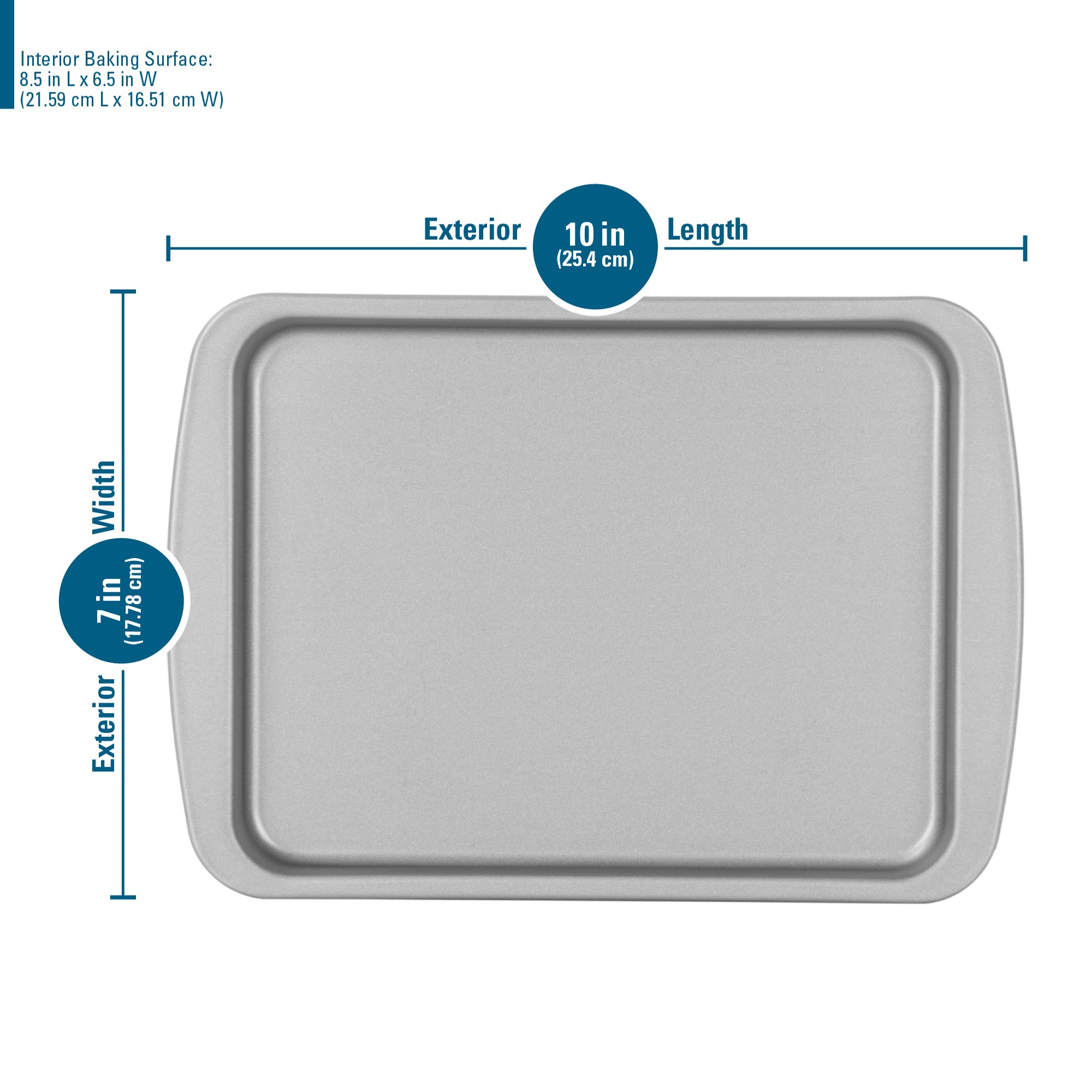 OvenStuff Nonstick Toaster Oven Cookie Pan, 8.5 inches by 6.5 inches, Grey
