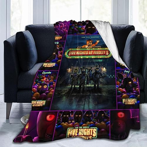 Manta ultrasuave de cinco, nochesenFreddys con impresión 3D, cálida manta de franela de forro polar para sofá, cama, sala de estar, 50 x 40 pulgadas