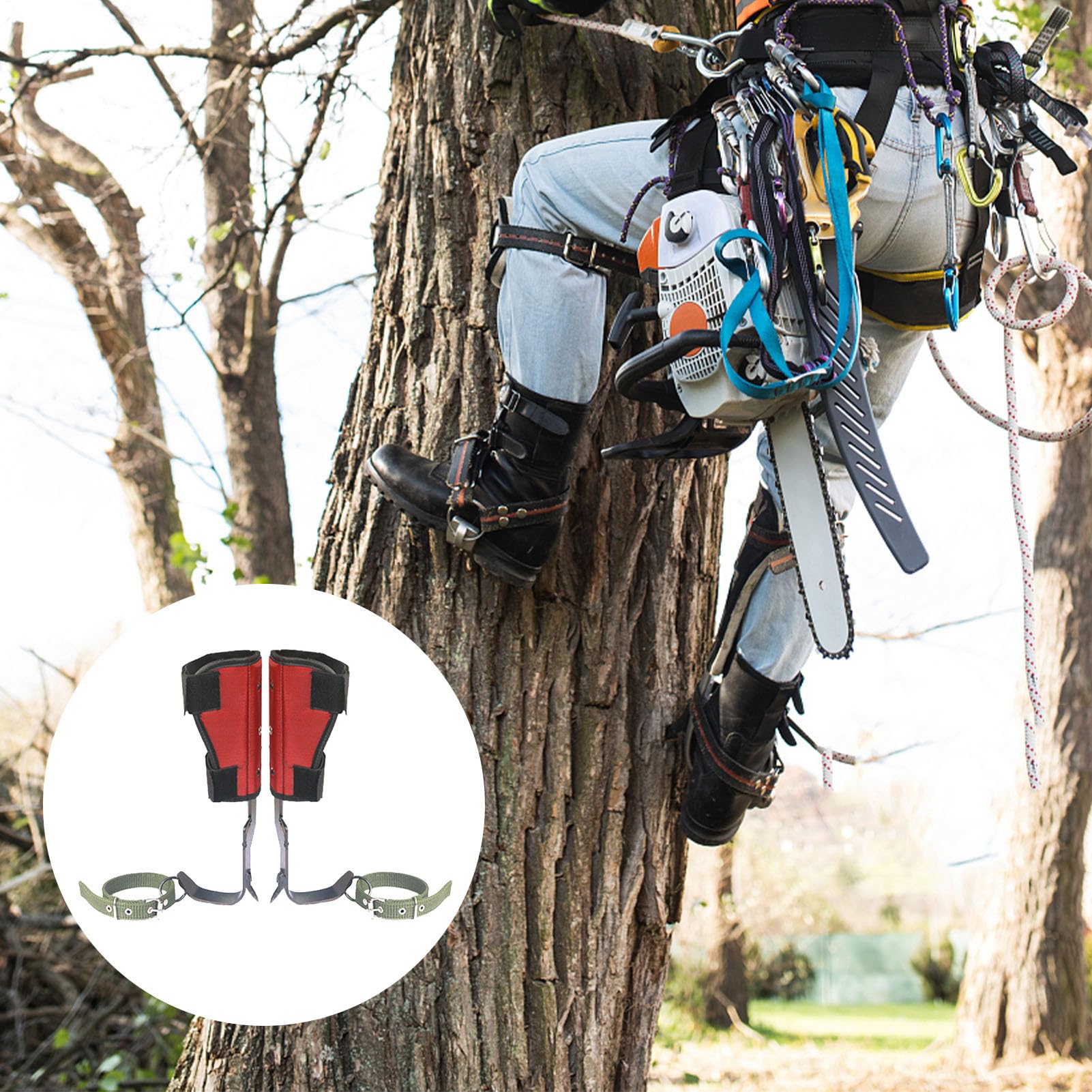 Kit de Equipo para trepar árboles - Poste de Picos para trepar árboles para Trabajo en, Caza, recolección de Frutas - Clavos para Postes para Trabajadores de de Servicio Pesado