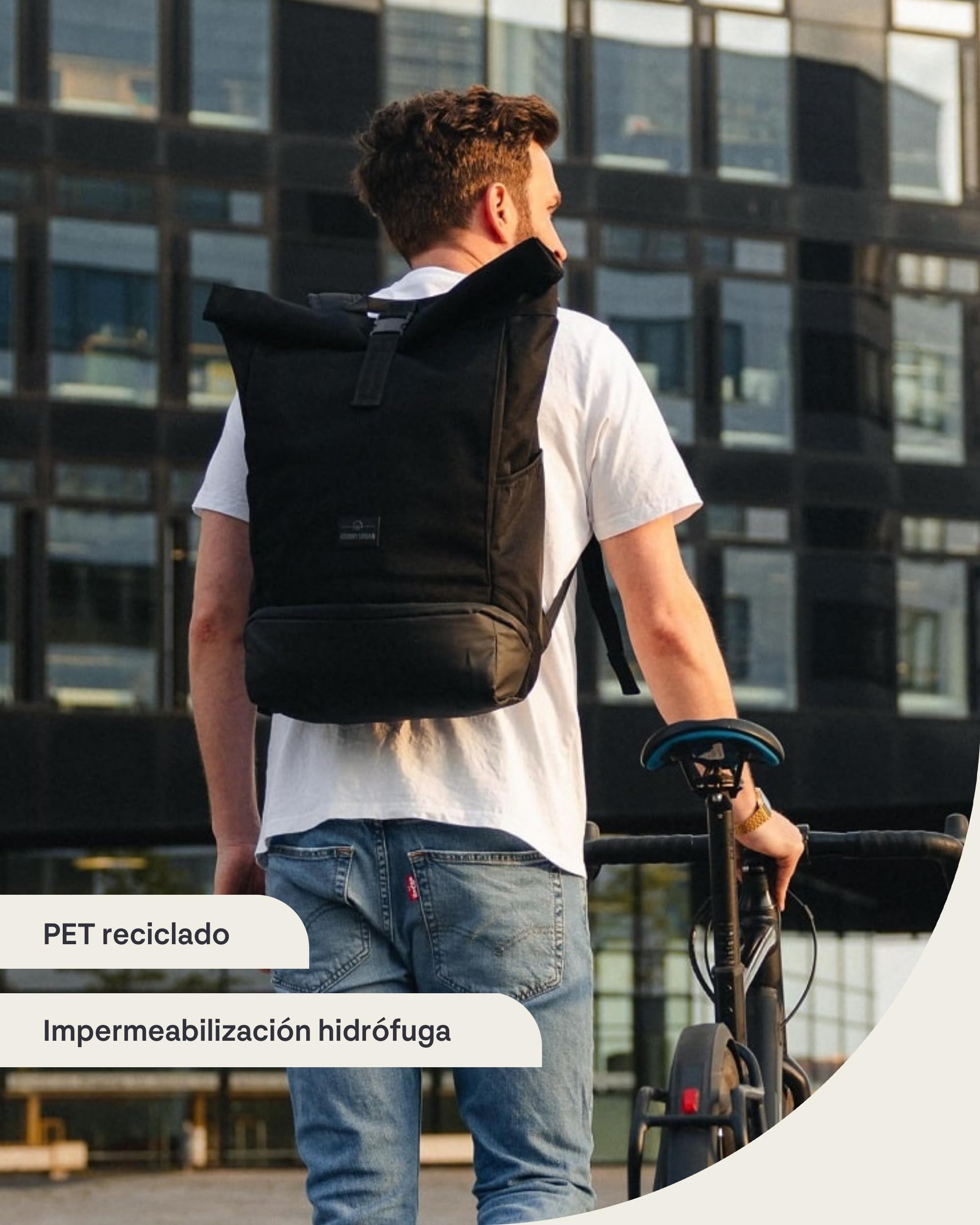 Johnny Urban Mochila Enrollable Mujer Hombre Verde - Allen Large - Grande Bolso para Escolar, Universidad, Trabajo - Compartimento para Portátil - Repelente al Agua