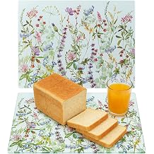 WRINGKIT Set of 2 Floral Tempered Glass Cutting Board, 12x16" Chopping Board with Non-slip Feet, Large Glass Kitchen Countertop Protector, Food Prep Serving, Scratch-Resistant, Easy to Clean