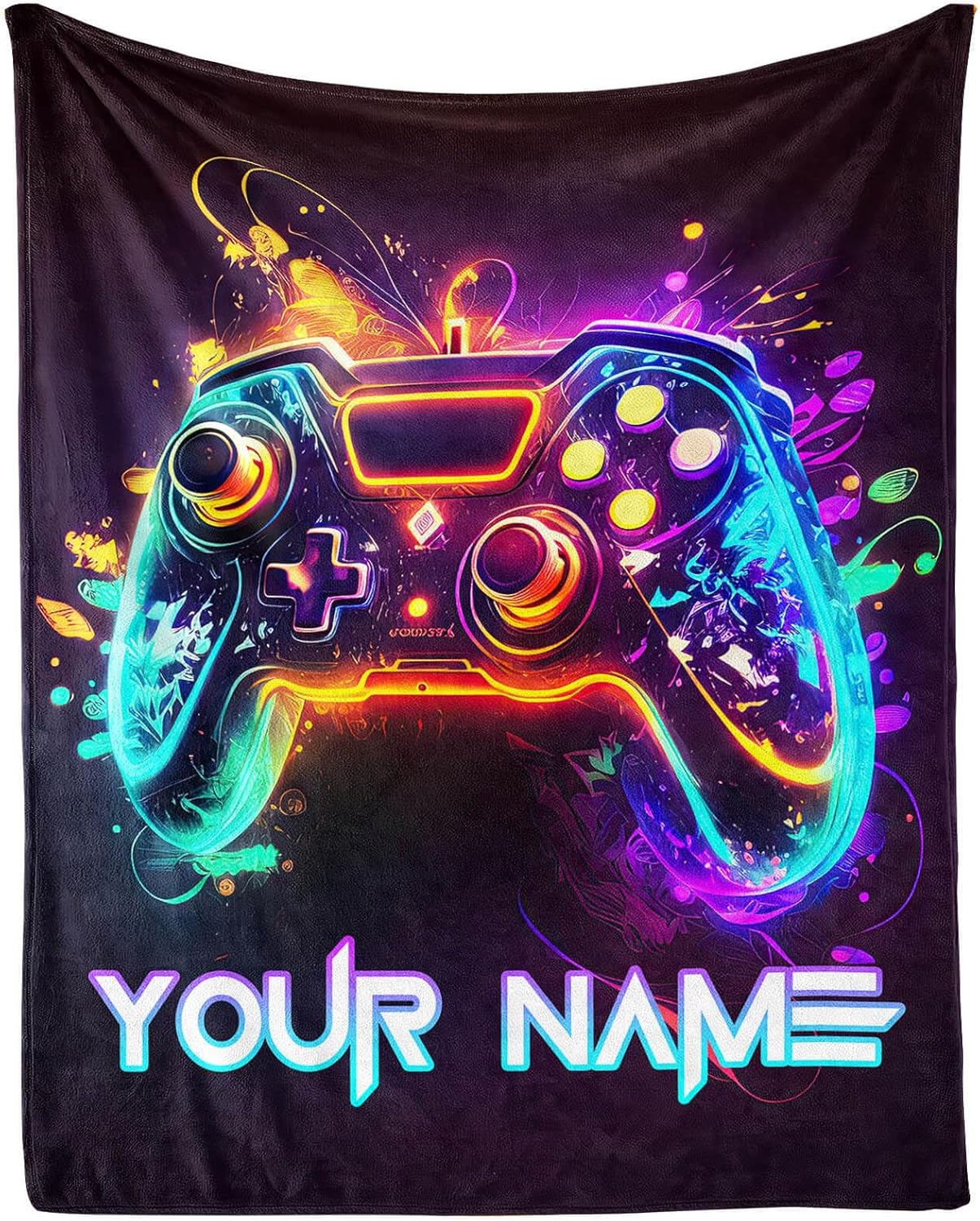 Custom Gaming Blanket, 80"x60" Flannel Cool Game Themed Throw, Personalized Gamer Throw Blankets for Kids Boys Girls Women Men Gaming Lover Enthusiasts